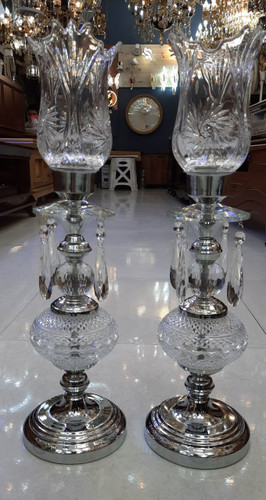 شمعدان کریستال فلز